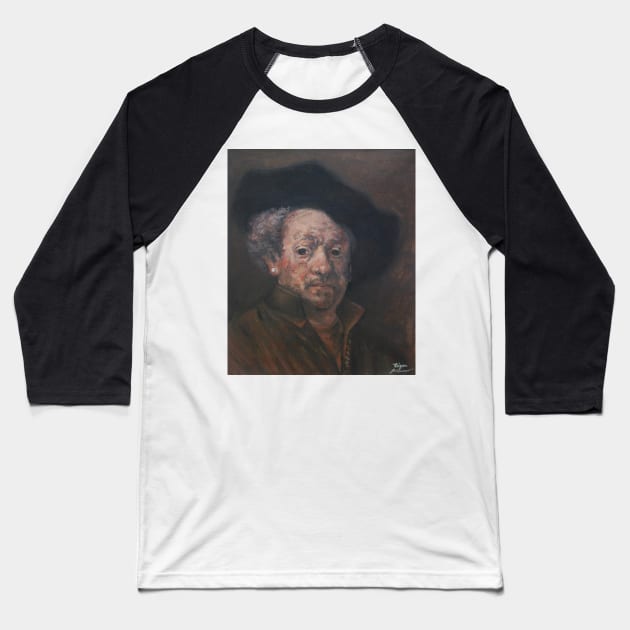 Lil' Rembrandt Alternate Universe Wet Dream Face Tattoo Original Painting by Tyler Tilley Baseball T-Shirt by Tiger Picasso